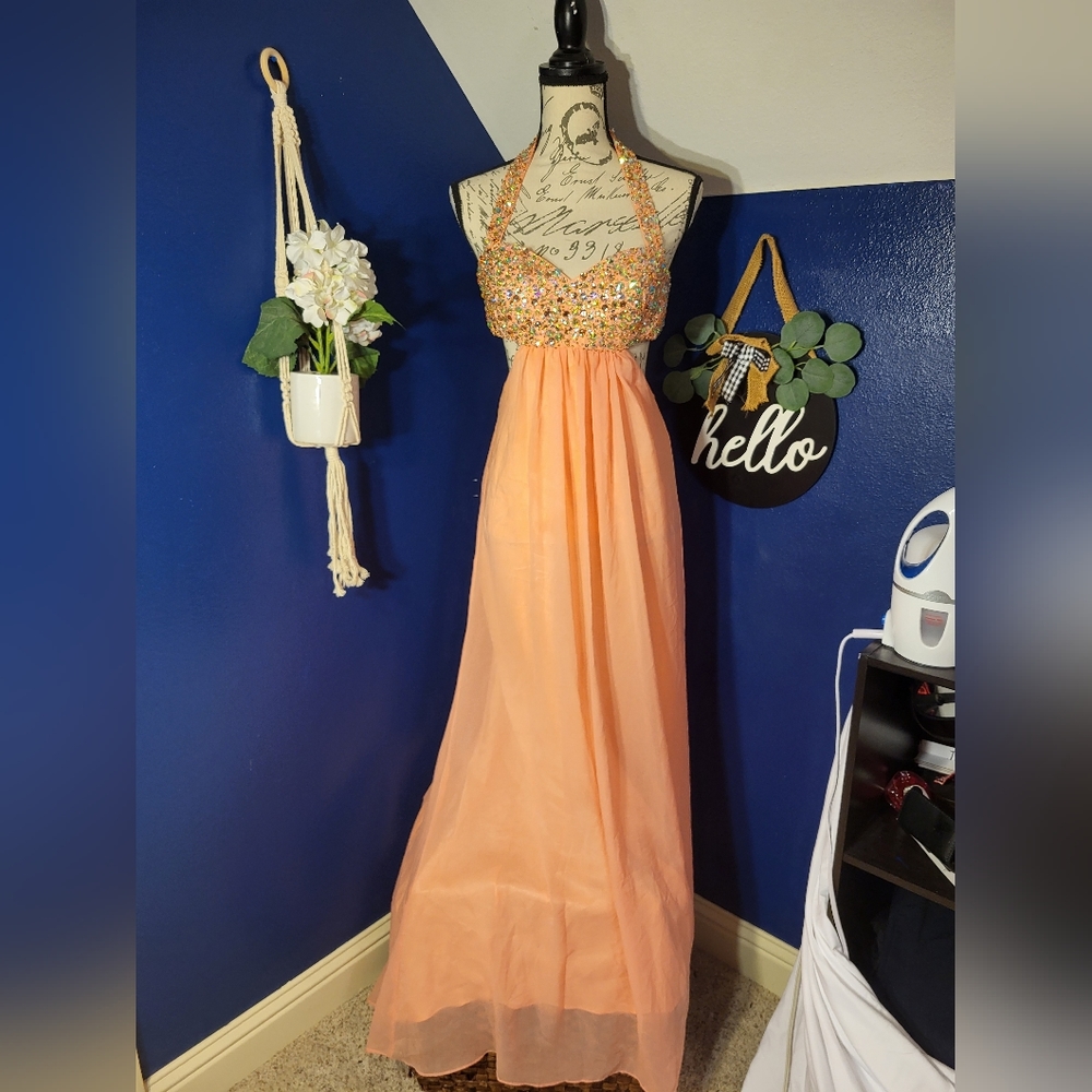 Coral Backless Formal